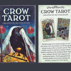 Crow Tarot Card Deck & Guidebook by MJ Cullinane, Ravens Oracle Divination 2019